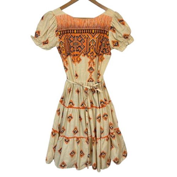 VTG DeLoris Square Dancing Dress Western Rockabilly Swing Circle Eyelet Lace - Picture 1 of 9